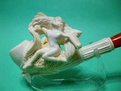 Man Eagle Thesaurus Prominent Meerschaum Pipe Mythological Ancient Vintage 2236