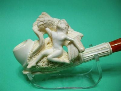 Man Eagle Thesaurus Prominent Meerschaum Pipe Mythological Ancient Vintage 2236