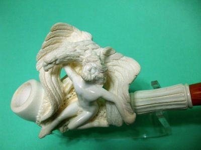 Man Eagle Thesaurus Prominent Meerschaum Pipe Mythological Ancient Vintage 2236
