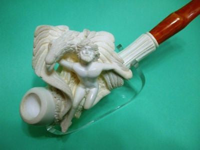 Man Eagle Thesaurus Prominent Meerschaum Pipe Mythological Ancient Vintage 2236