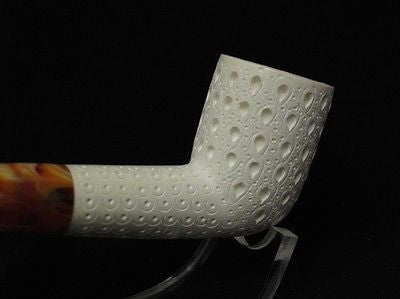 Lattice Straight Billiard Block Meerschaum Pipe Tobacco smoking from Turkey 3461