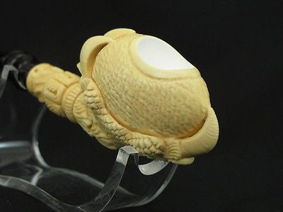 Eagle Claw holding Big Egg Block Meerschaum Pipe by Mesut Gift Case Yellow 9091