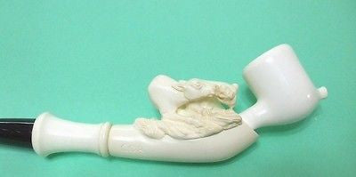 Female Lion Hunting a Bull Meerschaum Pipe Tobacco Smoking Vintage looks 9145