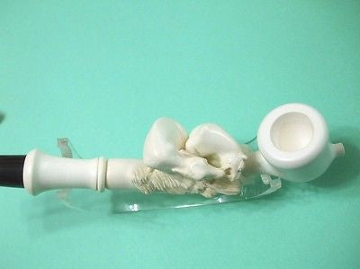Female Lion Hunting a Bull Meerschaum Pipe Tobacco Smoking Vintage looks 9145