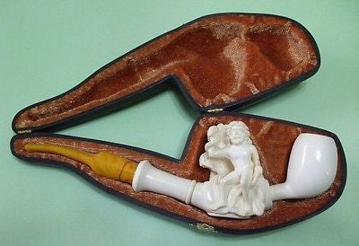 Eagle, Snake, Man Prominent Tobacco Meerschaum Pipe Greek Mythology Gift 7791