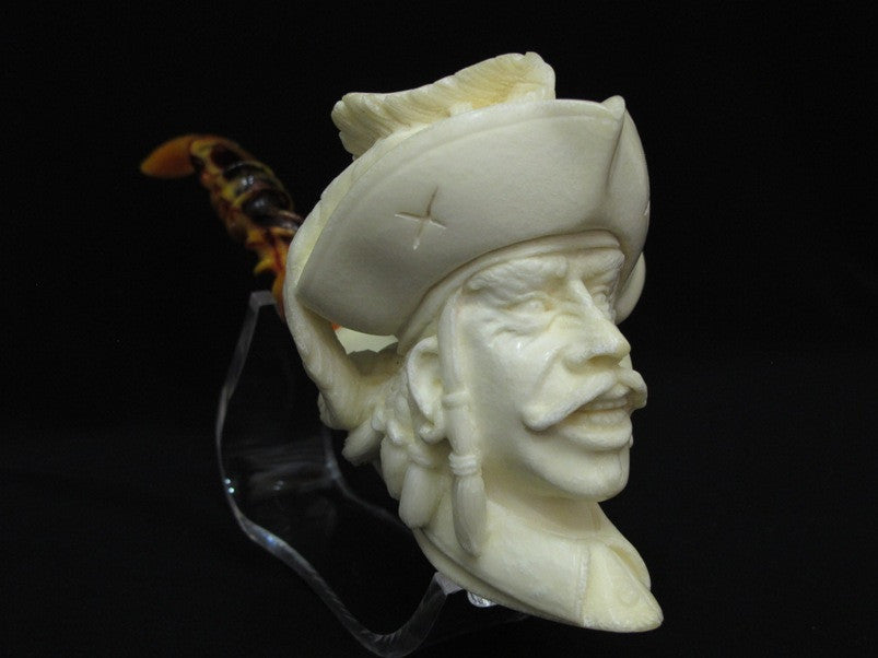 Captain Pirate of the Caribbean Churchwarden Block Meerschaum Pipe Big Bowl 2013