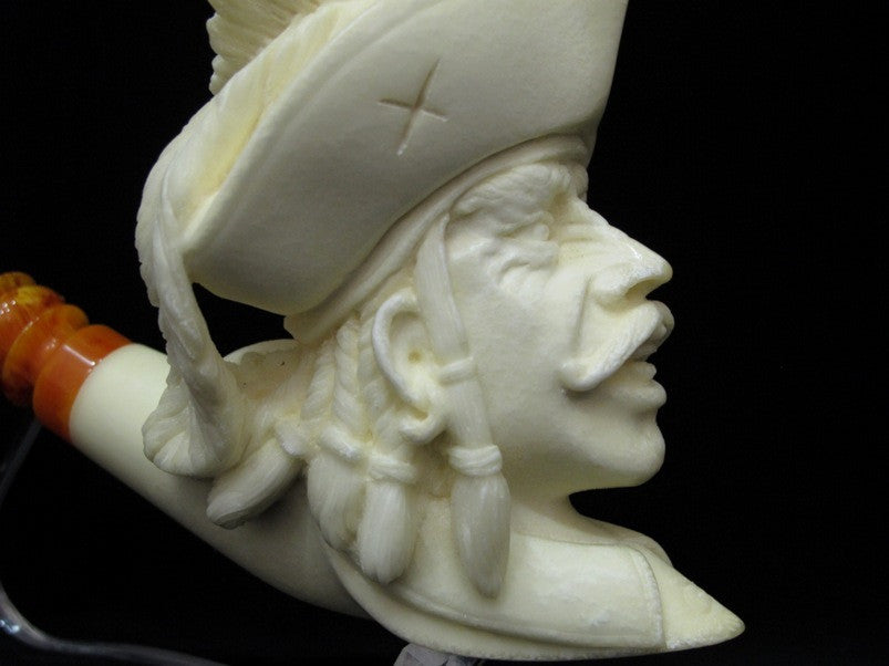 Captain Pirate of the Caribbean Churchwarden Block Meerschaum Pipe Big Bowl 2013