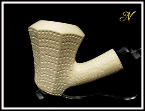 Bent Poker Paneled Meerschaum Pipe Special Built w/out Screws Wide Chamber