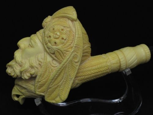 Ottoman Sultan Pasha Eagle Meerschaum Pipe Big bowl Gift Case Big Bowl 7227