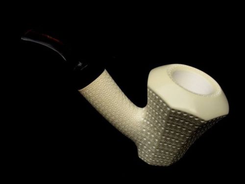 Bent Poker Paneled Meerschaum Pipe Special Built w/out Screws Wide Chamber