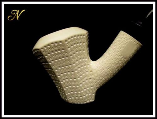 Bent Poker Paneled Meerschaum Pipe Special Built w/out Screws Wide Chamber