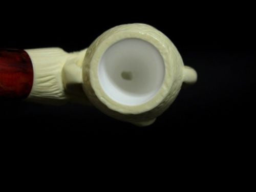 Eagle Claw & Egg Full Bent Small Meerschaum Pipe Block Hand made Long Stem 9834