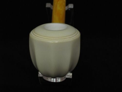 Smooth Paneled Striped Bent Apple Block Meerschaum Pipe Christmas Gift Case 2762