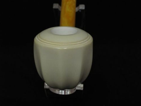 Smooth Paneled Striped Bent Apple Block Meerschaum Pipe Christmas Gift Case 2762