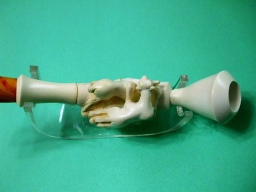 Lion Hunts Gazelle Block Meerschaum Pipe Animals Wild Hunt scene by H. Cor 9827