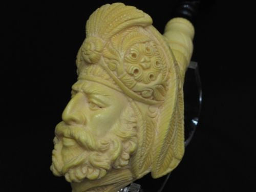 Ottoman Sultan Pasha Eagle Meerschaum Pipe Big bowl Gift Case Big Bowl 7227