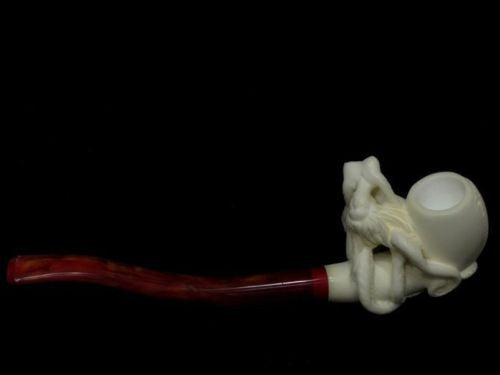 Octopus Girl w/ Long Arms Block Meerschaum Pipe Freehand Rare Art piece Cor 5085