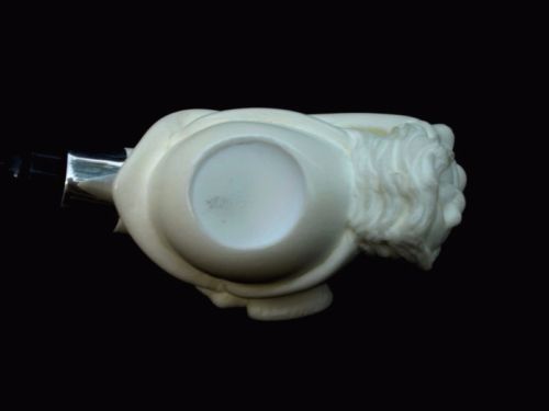 Mermaid Nude Turkish Block Meerschaum Pipe Mythological Acrylic Silver Ring 4519