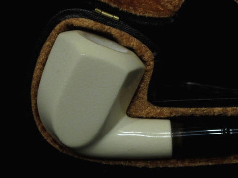 9mm Filtered Bent Block Meerschaum pipe Rare Acrylic System without Screws 2230