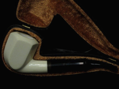 9mm Filtered Bent Block Meerschaum pipe Rare Acrylic System without Screws 2230