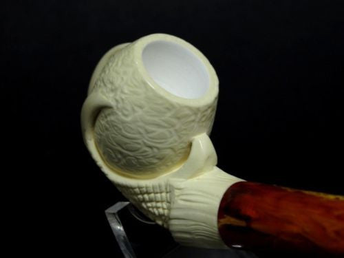 Eagle Claw & Egg Full Bent Small Meerschaum Pipe Block Hand made Long Stem 9834