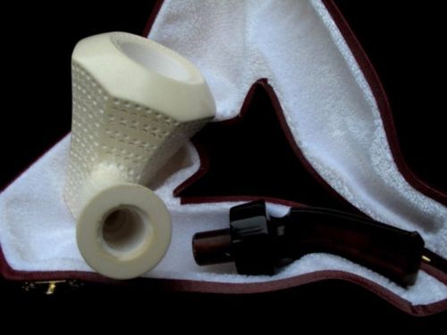 Bent Poker Paneled Meerschaum Pipe Special Built w/out Screws Wide Chamber