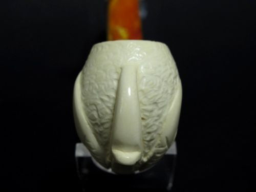 Eagle Claw & Egg Full Bent Small Meerschaum Pipe Block Hand made Long Stem 9834