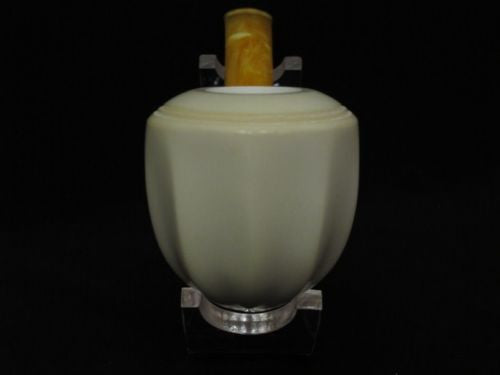 Smooth Paneled Striped Bent Apple Block Meerschaum Pipe Christmas Gift Case 2762