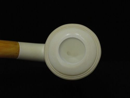 Smooth Paneled Striped Bent Apple Block Meerschaum Pipe Christmas Gift Case 2762