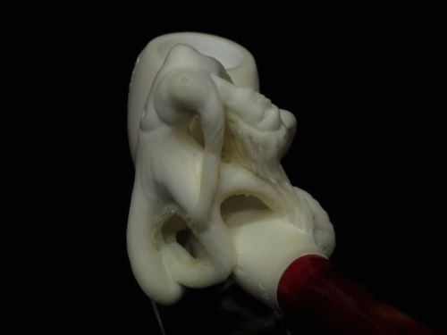 Octopus Girl w/ Long Arms Block Meerschaum Pipe Freehand Rare Art piece Cor 5085