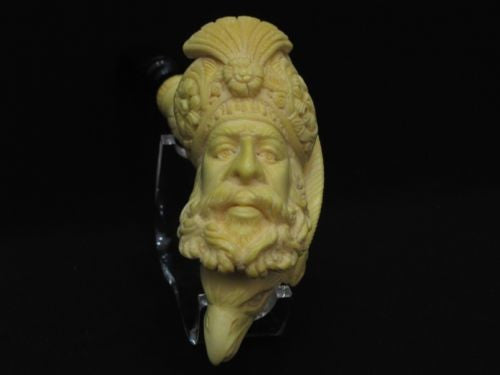 Ottoman Sultan Pasha Eagle Meerschaum Pipe Big bowl Gift Case Big Bowl 7227