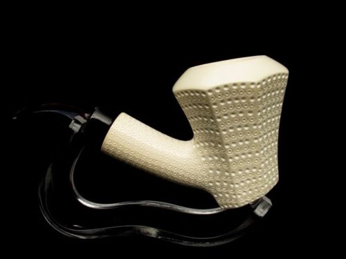 Bent Poker Paneled Meerschaum Pipe Special Built w/out Screws Wide Chamber