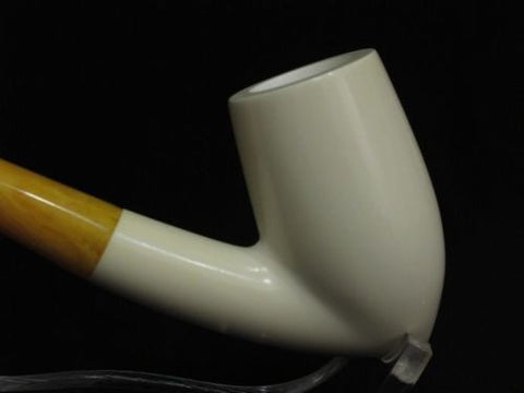 3/4 Bent Smooth Billiard Block Meerschaum Pipe Gift Case by Cor Good size 4466