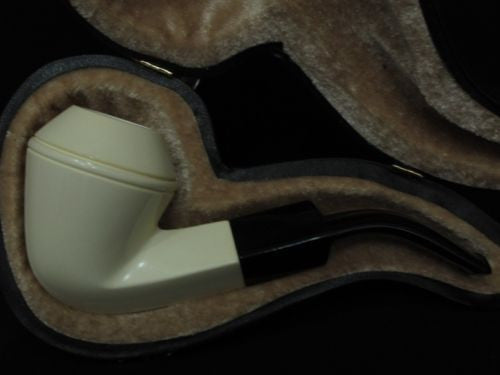 Bent Bulldog Smooth Block Meerschaum Pipe Acrylic stem Big Bowl Pipes eBay 9022
