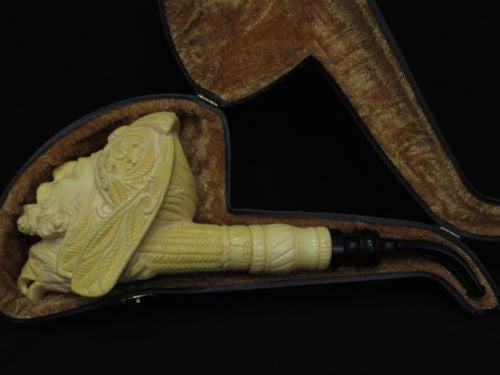Ottoman Sultan Pasha Eagle Meerschaum Pipe Big bowl Gift Case Big Bowl 7227