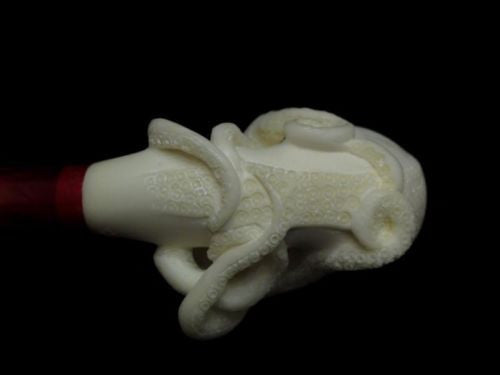 Octopus Girl w/ Long Arms Block Meerschaum Pipe Freehand Rare Art piece Cor 5085