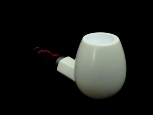 Billiard Meerschaum Pipe Special Built w/out Screw Wide Chamber Silver Nevin 158