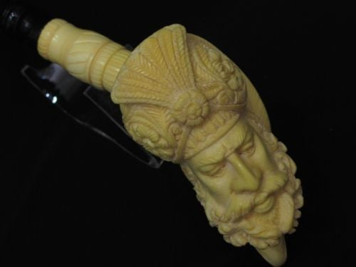 Ottoman Sultan Pasha Eagle Meerschaum Pipe Big bowl Gift Case Big Bowl 7227