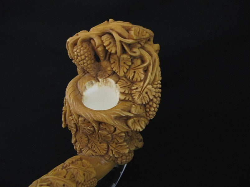 Bacchante Lady Bacchus 3 Angels Vineyard Meerschaum Pipe Hand carved Floral 0432