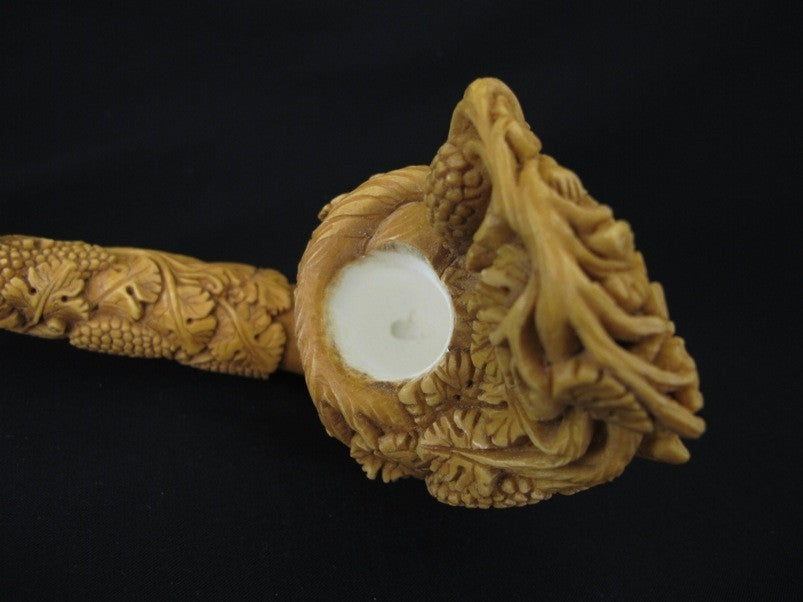 Bacchante Lady Bacchus 3 Angels Vineyard Meerschaum Pipe Hand carved Floral 0432