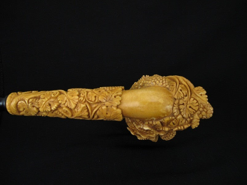 Bacchante Lady Bacchus 3 Angels Vineyard Meerschaum Pipe Hand carved Floral 0432