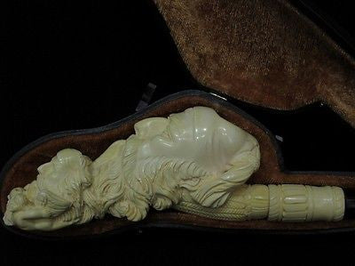 Pipe smoking Fez Man Angels Meerschaum Pipe Known as 'Dunhill pipe' Sitter 5827