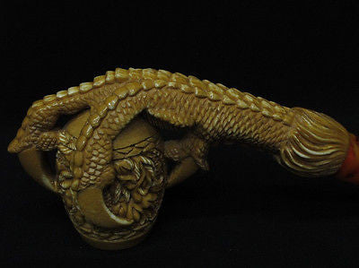 Big Eagle Claw & Floral Egg Block Meerschaum Pipe by Cor Turkey Gift Case 8251