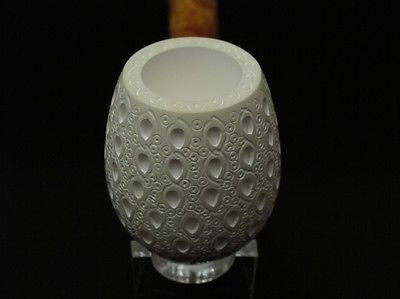 Lattice Straight Billiard Meerschaum Pipe Block Canadian Freehand Big Bowl 3769