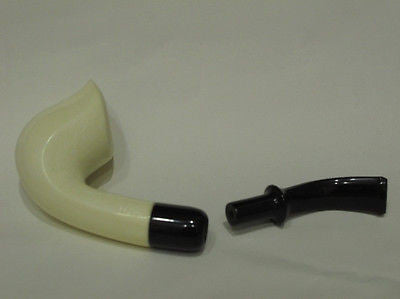Smooth Bent Cobra Meerschaum pipe Acrylic system w/no screws by H. Cor Gift 2554