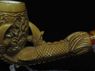 Big Eagle Claw & Floral Egg Block Meerschaum Pipe by Cor Turkey Gift Case 8251