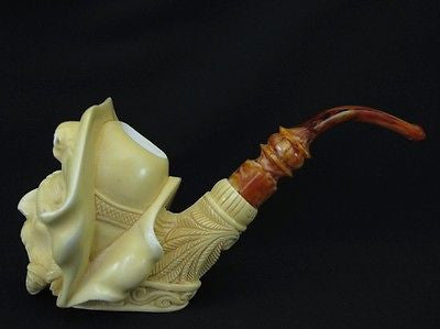 Meerschaum Smooth Finish Freehand Pitcher of Water Tobacco Pipe 1/2 Bend  By Paykoc M02755 - Paykoc Pipes