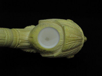 Indian Cherokee Lion Native Block Meerschaum Pipe Fitting Case Long Shank 9164