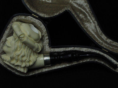 Austrian Cavalier Musketeer Block Meerschaum pipe 925 Silver Cor Freehand 4427