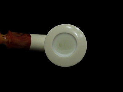 Smooth Plain Classic Half Bent Block Meerschaum pipe Hand carved Gift Case 9063